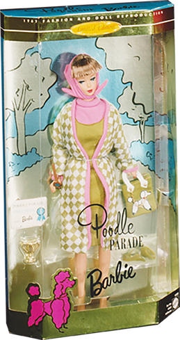 Left image of Barbie packaging